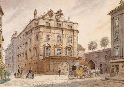 El teatro de Kärntnertor en Viena de Carl Wenzel Zajicek